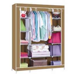 Портативный тканевый шкаф органайзер для одежды на 3 секции